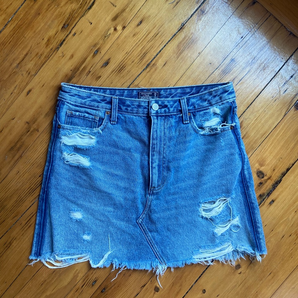 Abercrombie Distressed Denim Mini Skirt